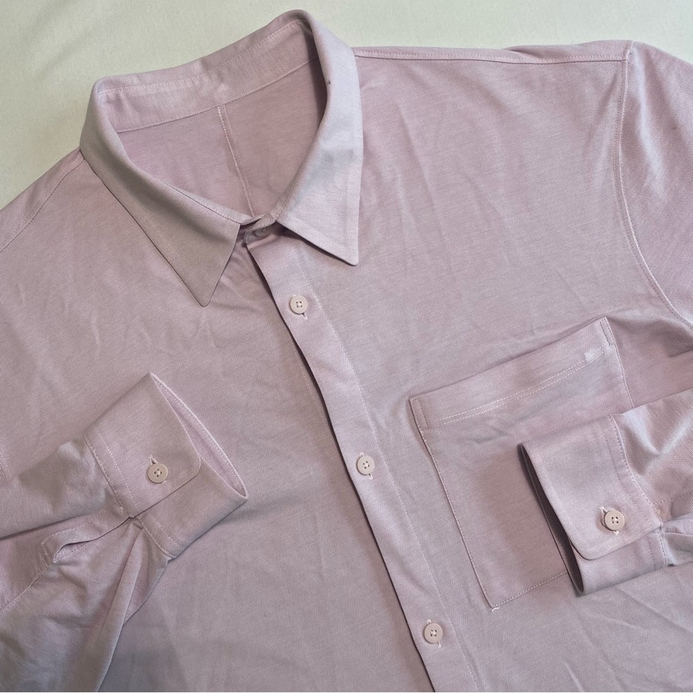 Lululemon Commission  Button Up Men XL SLIM Preppy Performance Stretch Shirt